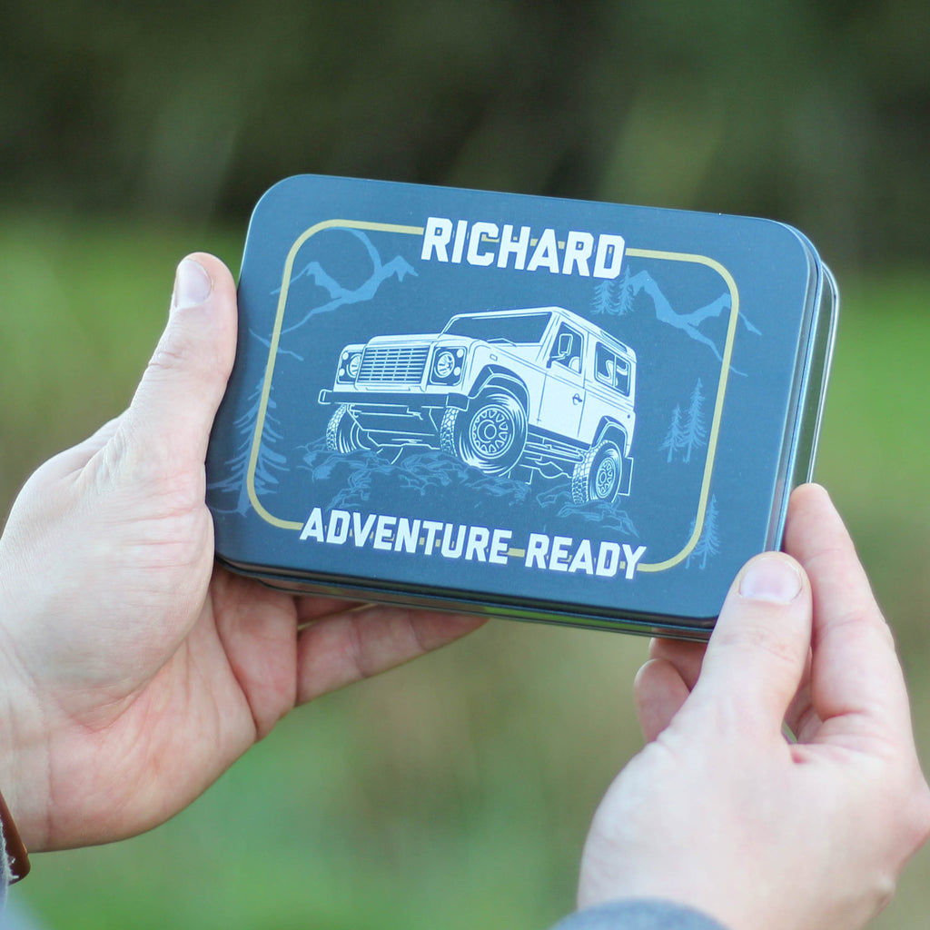 Personalised Off Road Truck Adventure Cutlery Set Tin