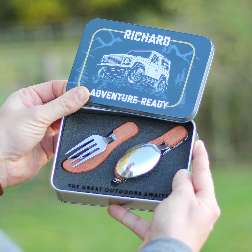 Personalised Off Road Truck Adventure Cutlery Set Tin