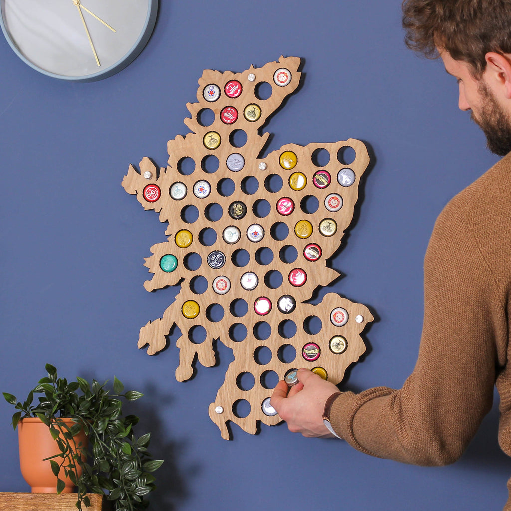 Personalised Scotland Beer Cap Map Wall Art