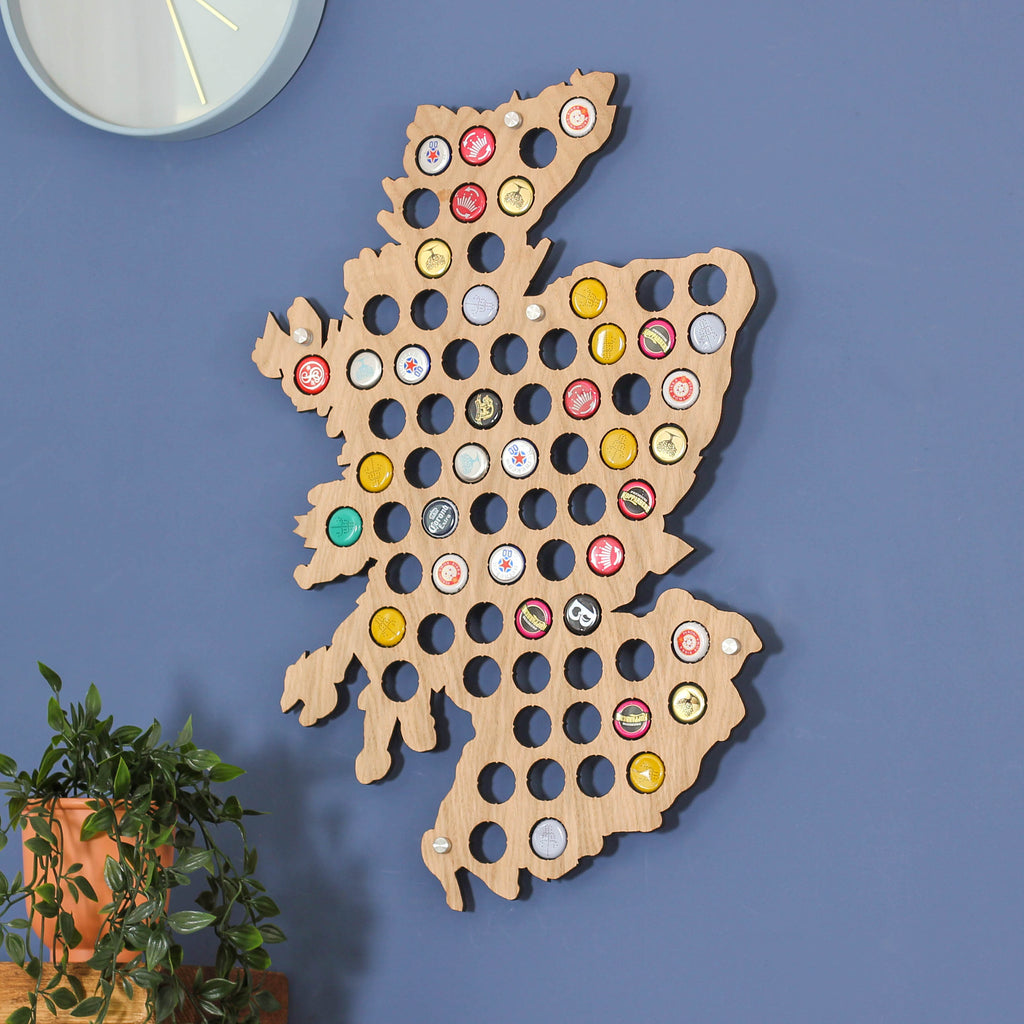 Personalised Scotland Beer Cap Map Wall Art