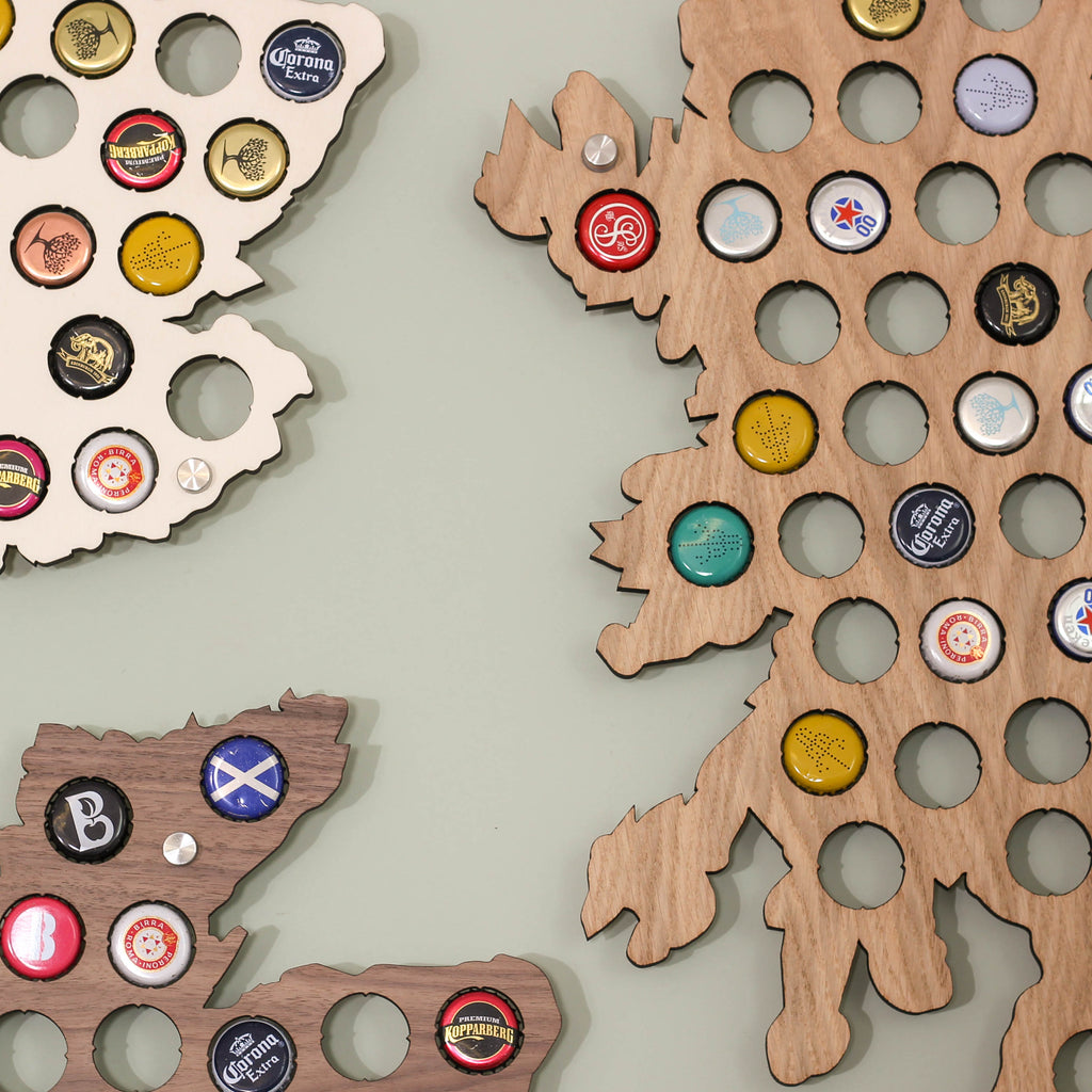 Personalised Scotland Beer Cap Map Wall Art