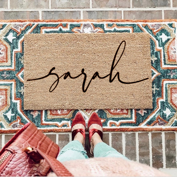 Personalised Script Font Doormat First Home Gift