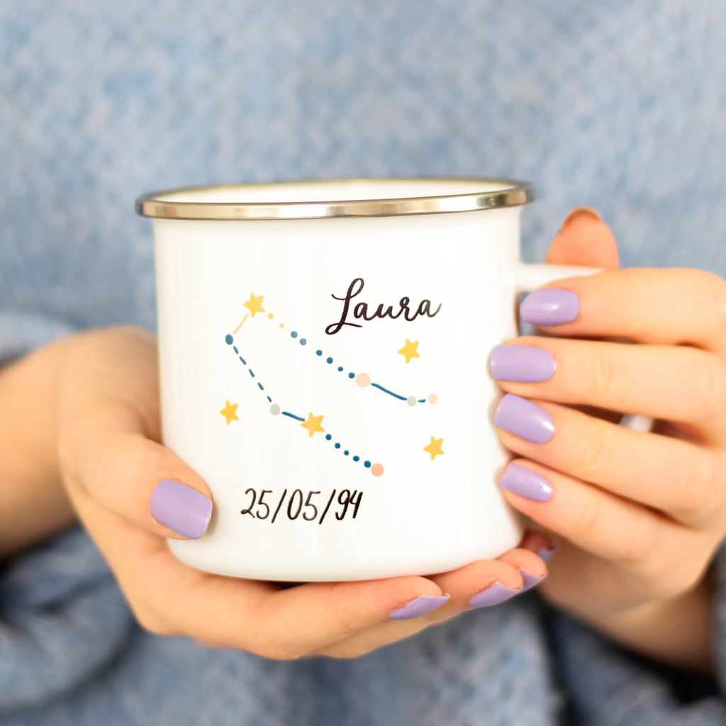 Personalised Star Sign Enamel Mug