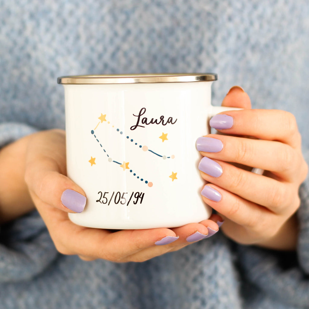 Personalised Star Sign Enamel Mug