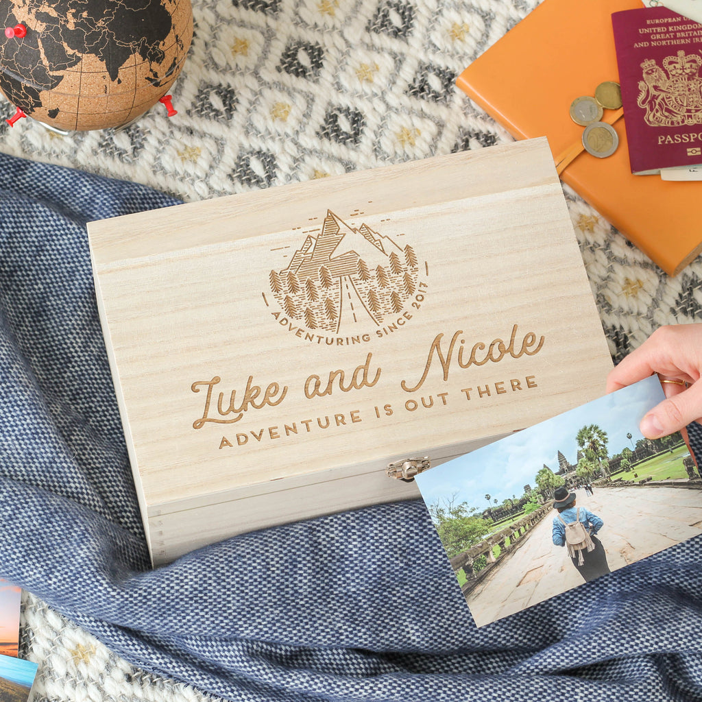 Personalised Travel Adventure Memories Keepsake Box