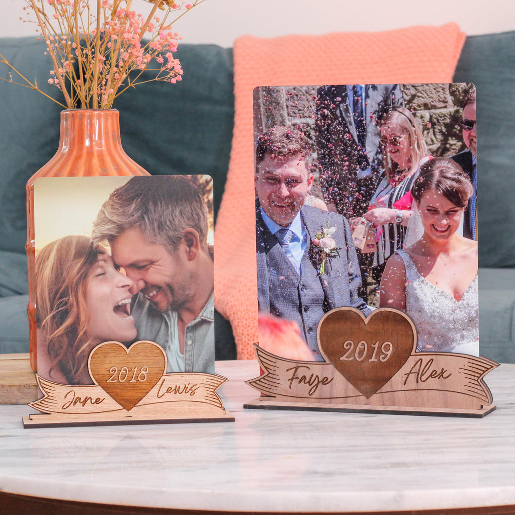 Personalised Wooden Photo Holder Frame For Valentine's