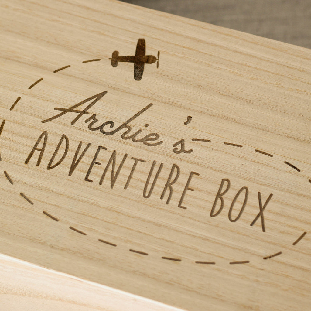 Personalised Travel Memory Keepsake Wooden Box