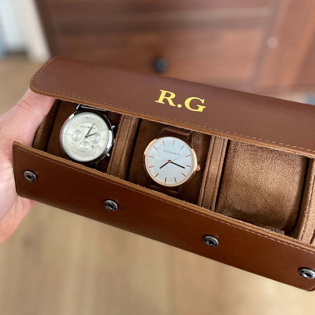 Personalised Luxury Foiled Watch Holder Case For Him