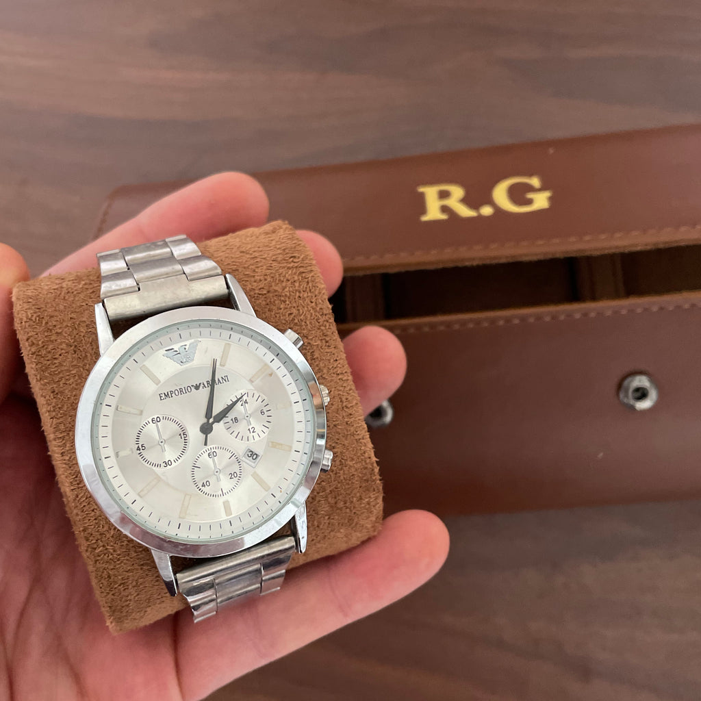 Personalised Luxury Foiled Watch Holder Case For Him