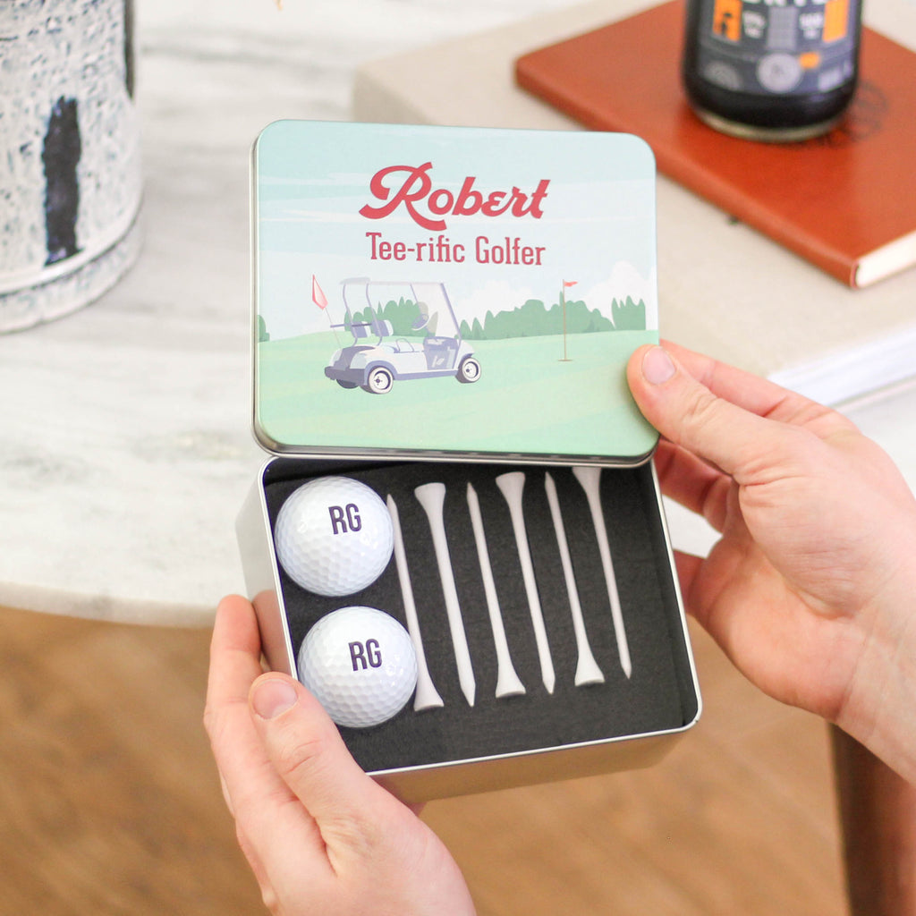 Personalised Golf Cart Tin Gift Set For Him