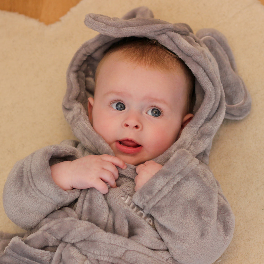 Personalised Elephant Dressing Gown Gift For Baby