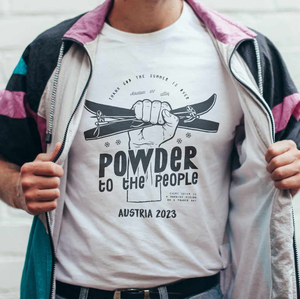 Personalised Powder To The People Ski T Shirt