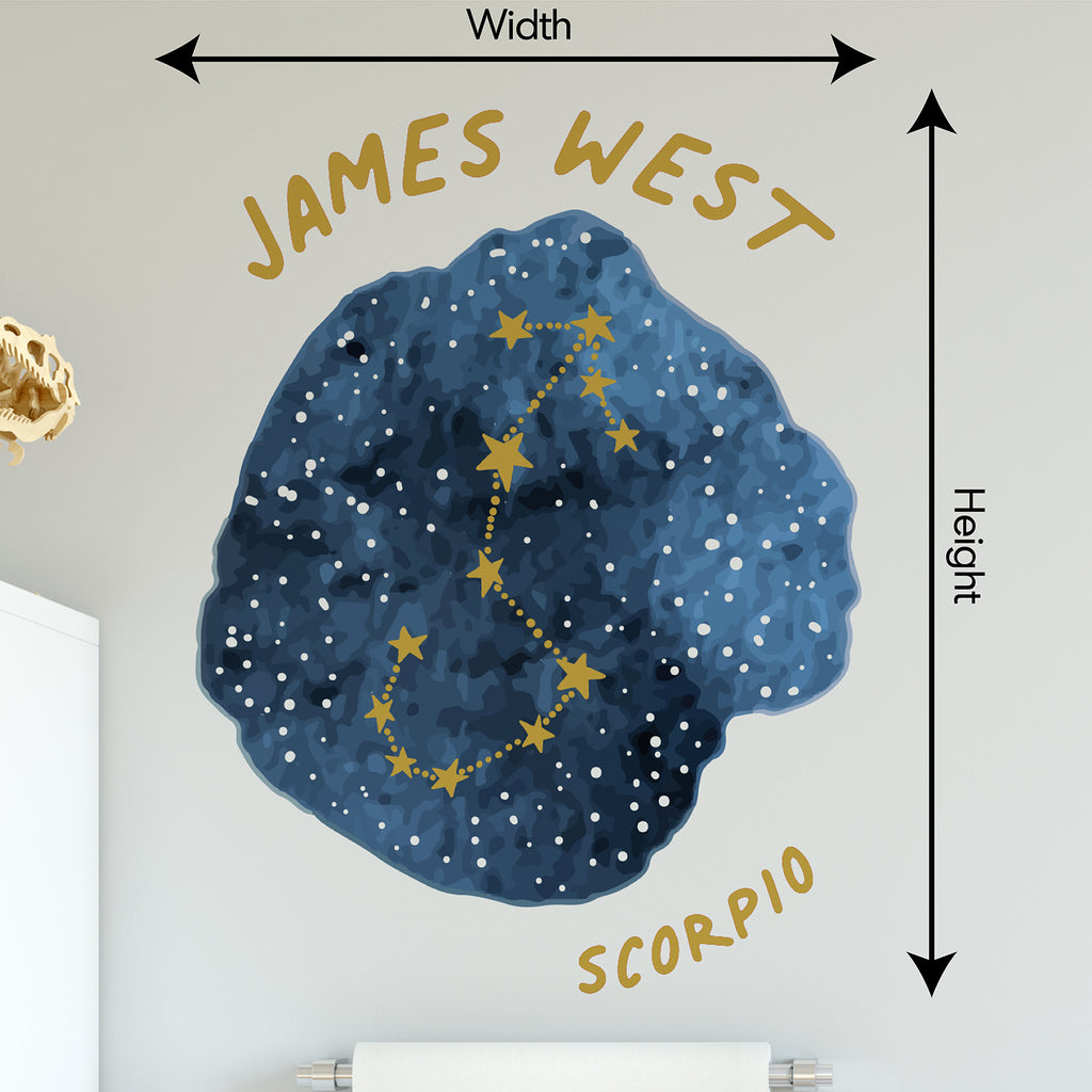 Personalised Star Sign Wall Sticker Room Decor