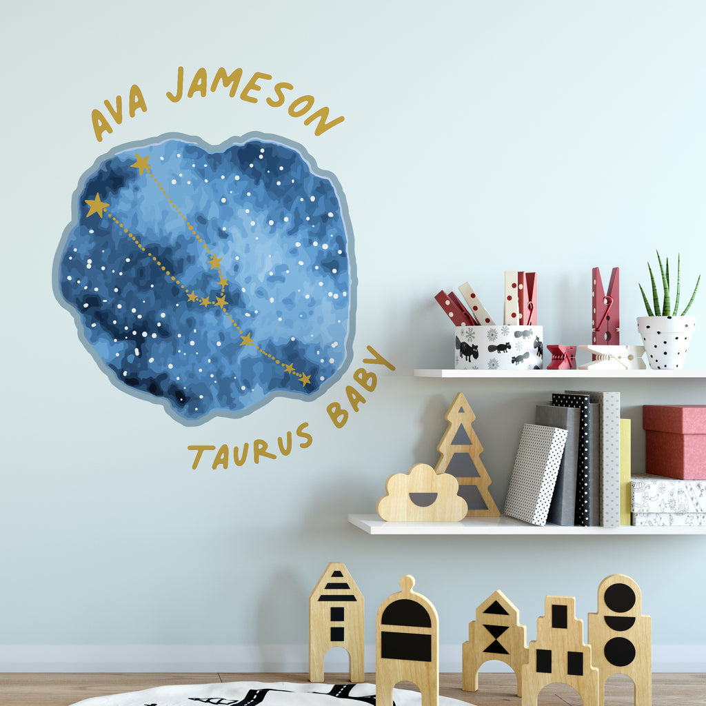 Personalised Star Sign Wall Sticker Room Decor