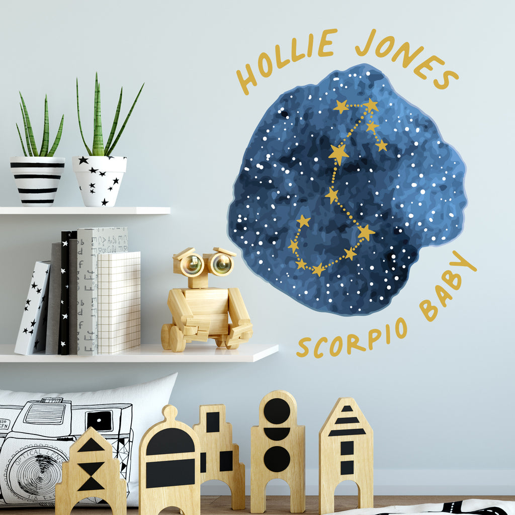 Personalised Star Sign Wall Sticker Room Decor