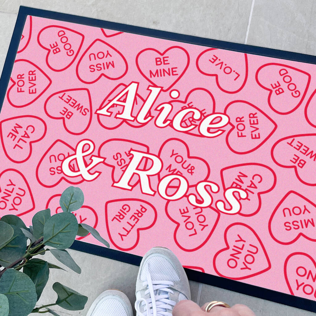 Personalised Sweet Hearts Doormat Wedding Gift