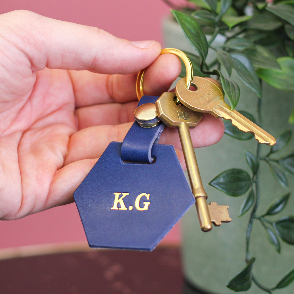 Personalised Hexagonal Keyring Gift For New Home