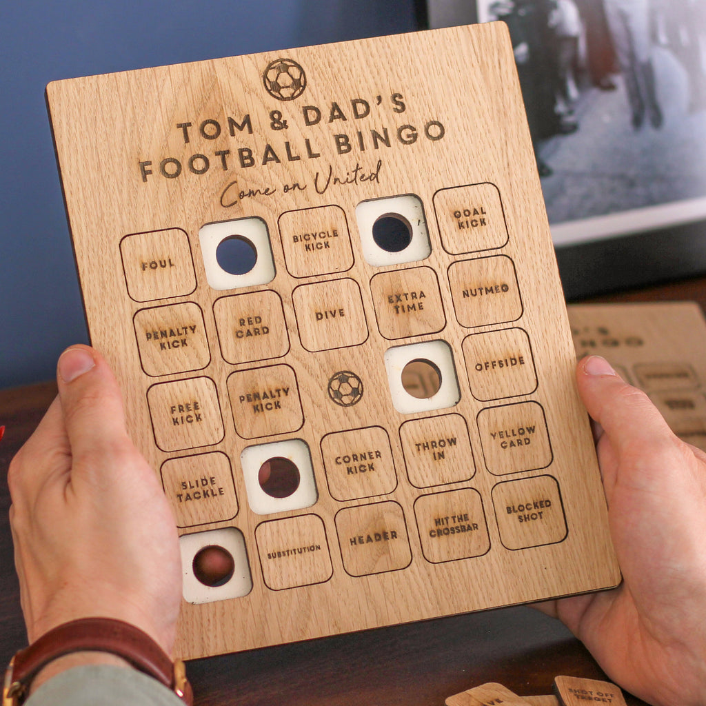 Personalised Set Of Two Football Bingo Family Game
