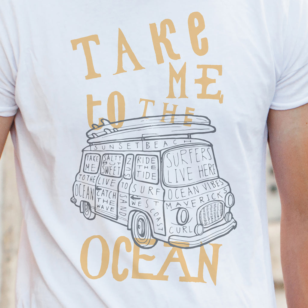 Personalised Men's Campervan Ocean Summer T Shirt