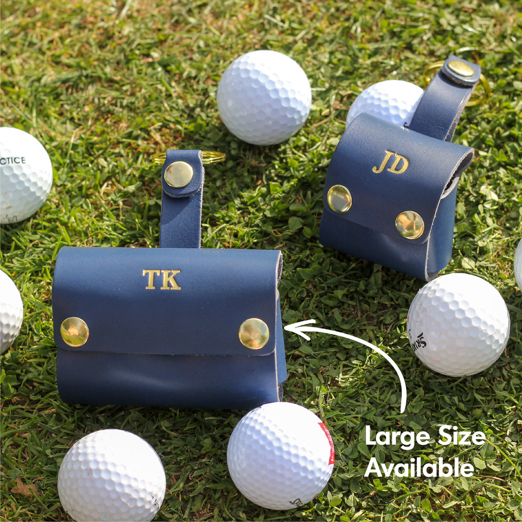 Personalised Leather Golf Ball Holder Accessory Gift