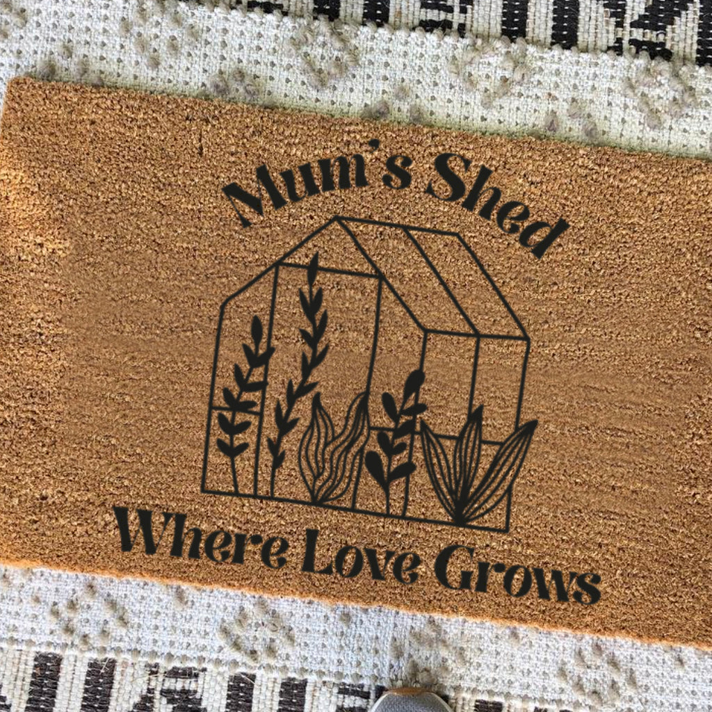 Personalised Green House Doormat Gift For Mums Garden