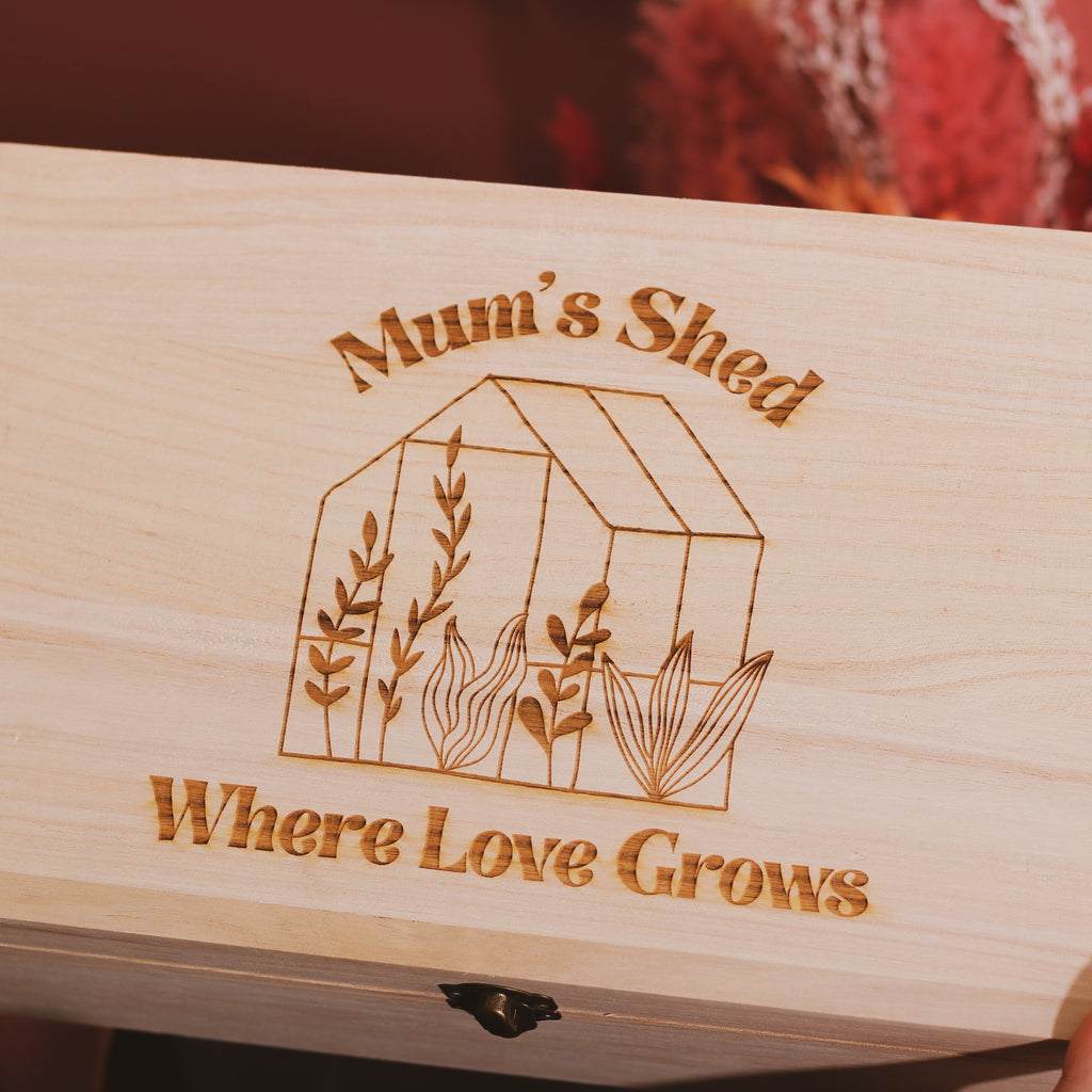 Personalised Mum's Garden Shed Keepsake Box For Her