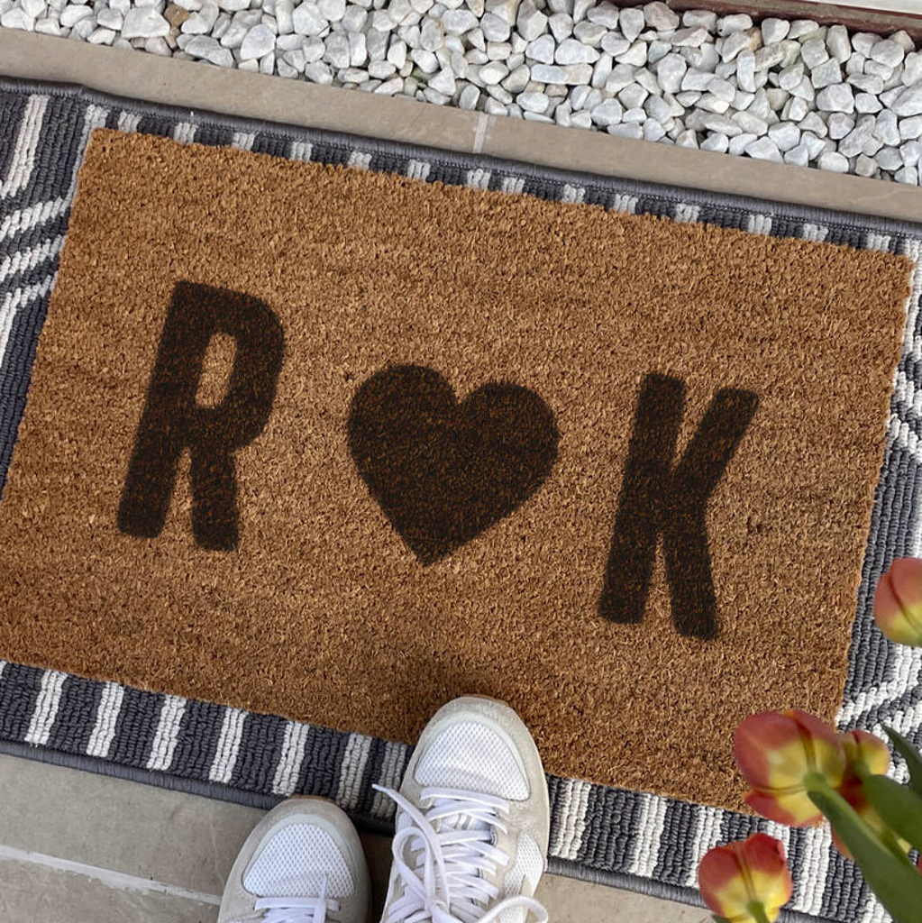 Personalised Heart Initials Doormat Wedding Gift