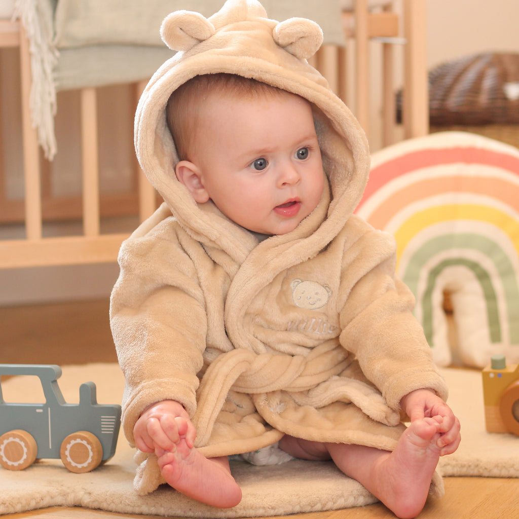 Personalised Baby Dressing Gown Bear