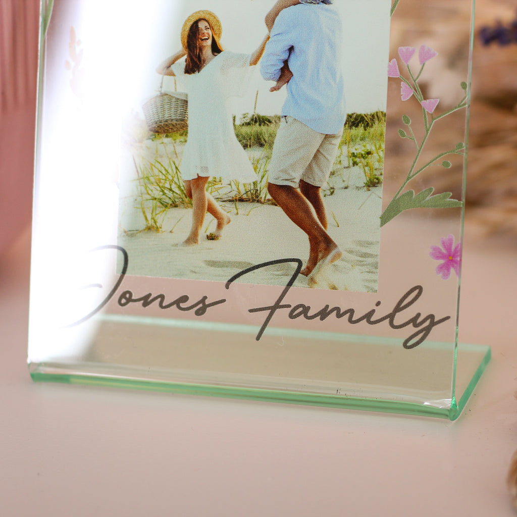 Personalised Pressed Flowers Family Photo Frame