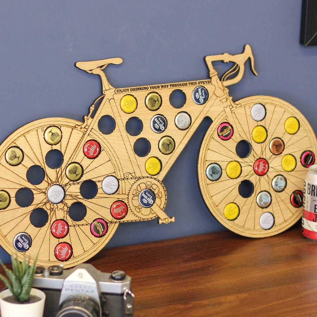 Personalised Bike Beer Bottle Collector Gift For Him