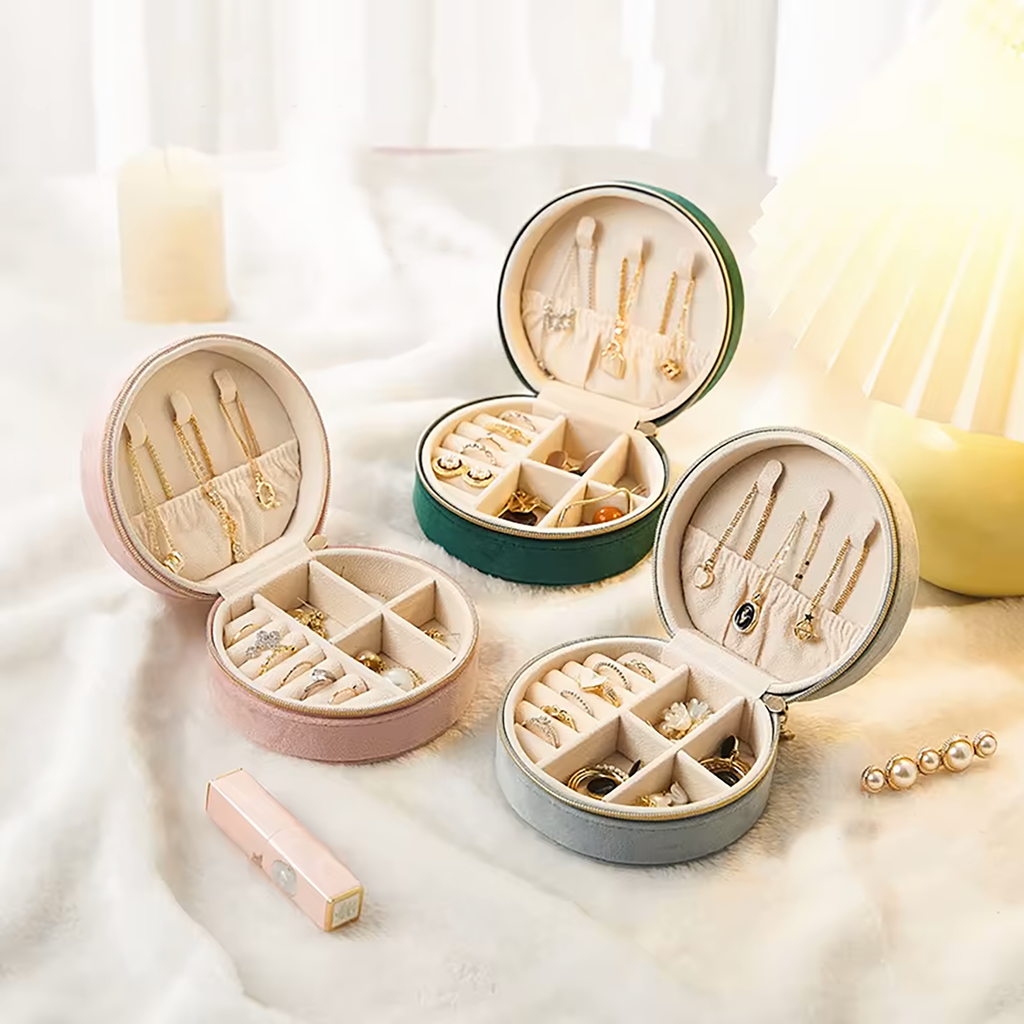 Personalised Initials Velvet Jewellery Box Travel Gift For Her Or For Home