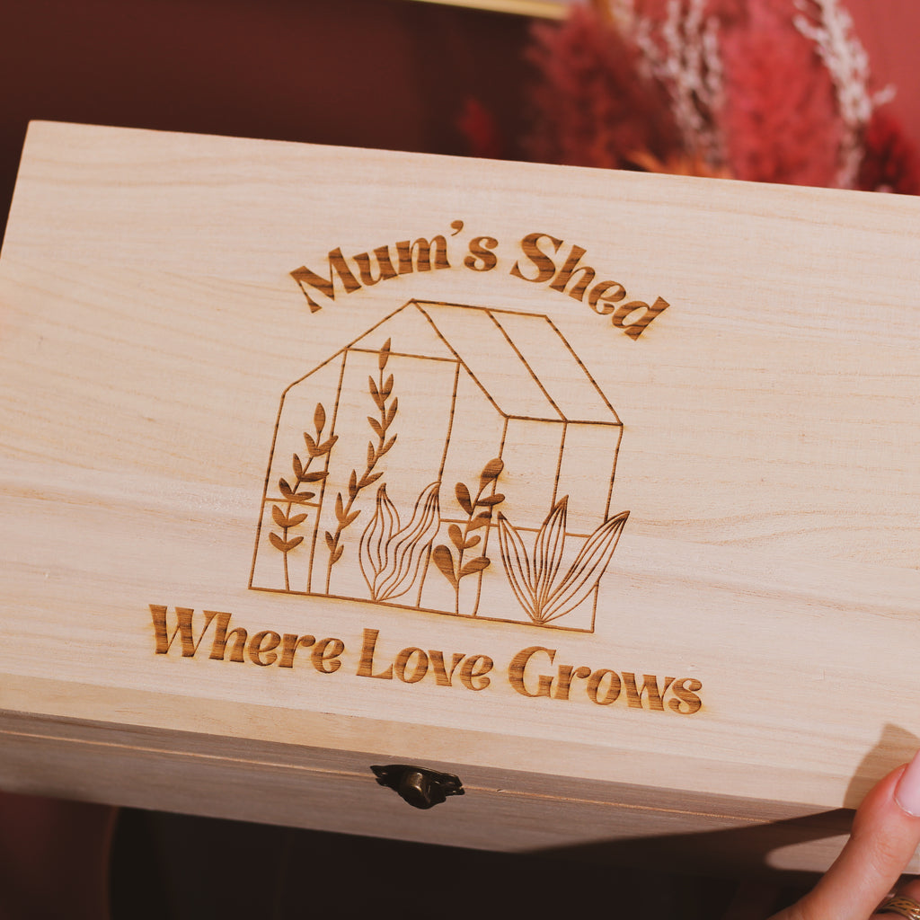 Personalised Mum's Garden Shed Keepsake Box For Her