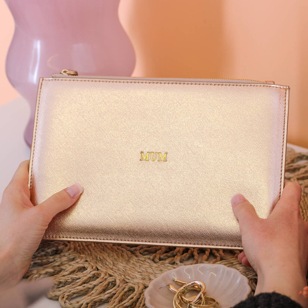 Personalised Metallic Clutch Bag For Women Gift
