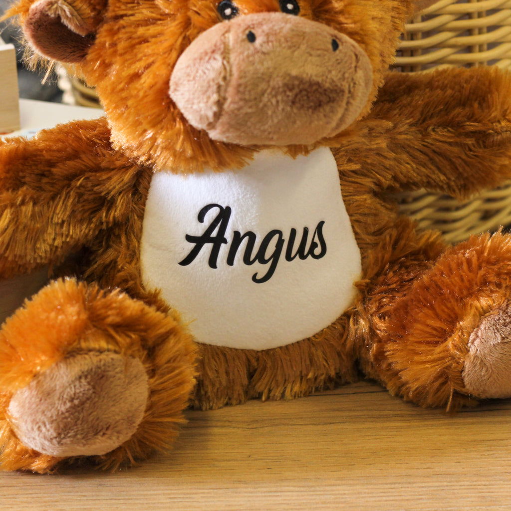 Personalised Highland Cow Children's Soft Toy For Kids