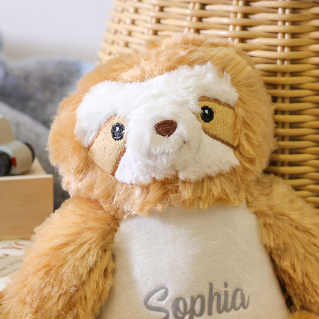 Personalised Sloth Toy Teddy Bear Gift For Children