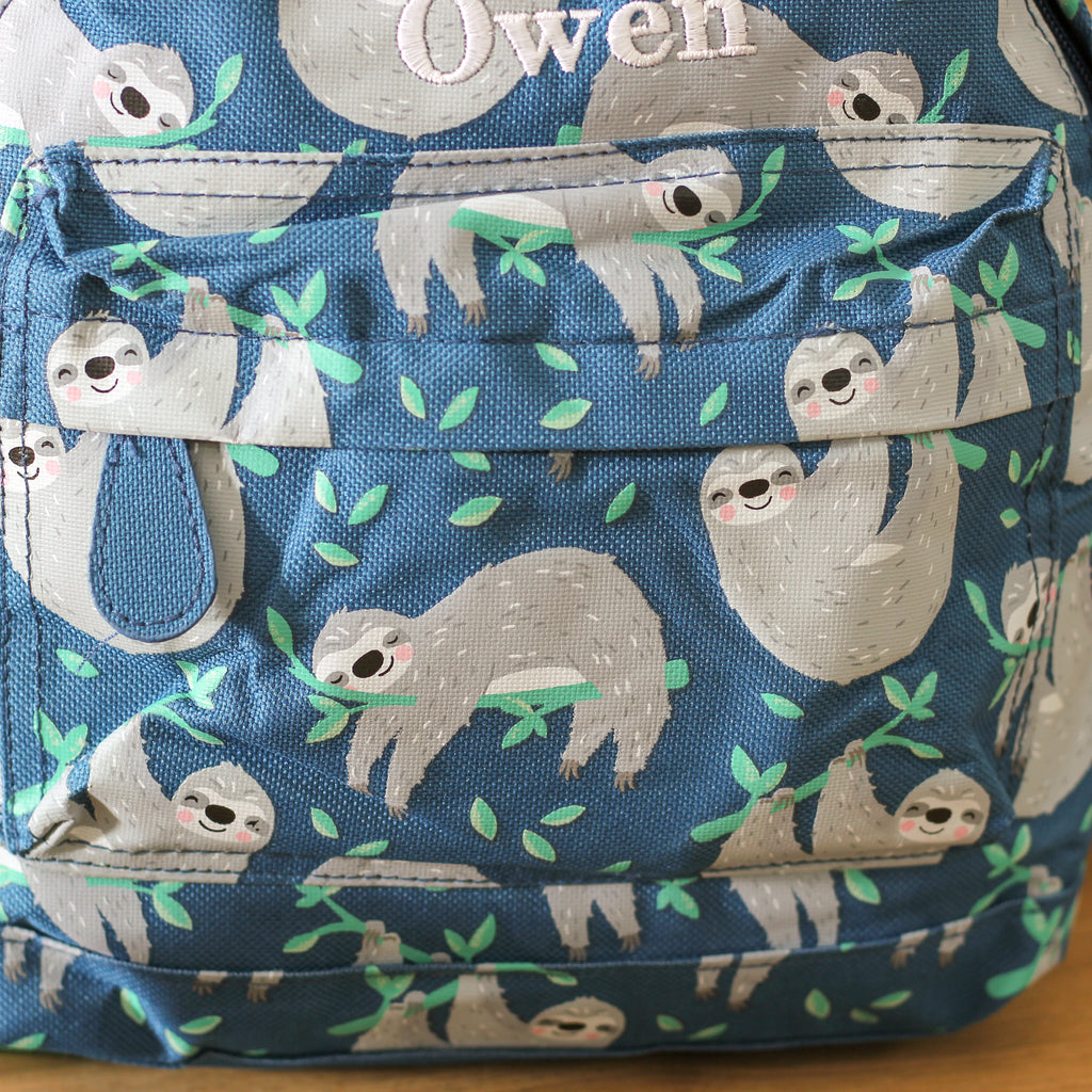 Personalised Sloth School Bag