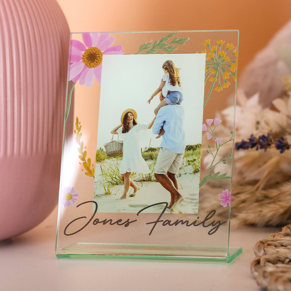 Personalised Pressed Flowers Family Photo Frame