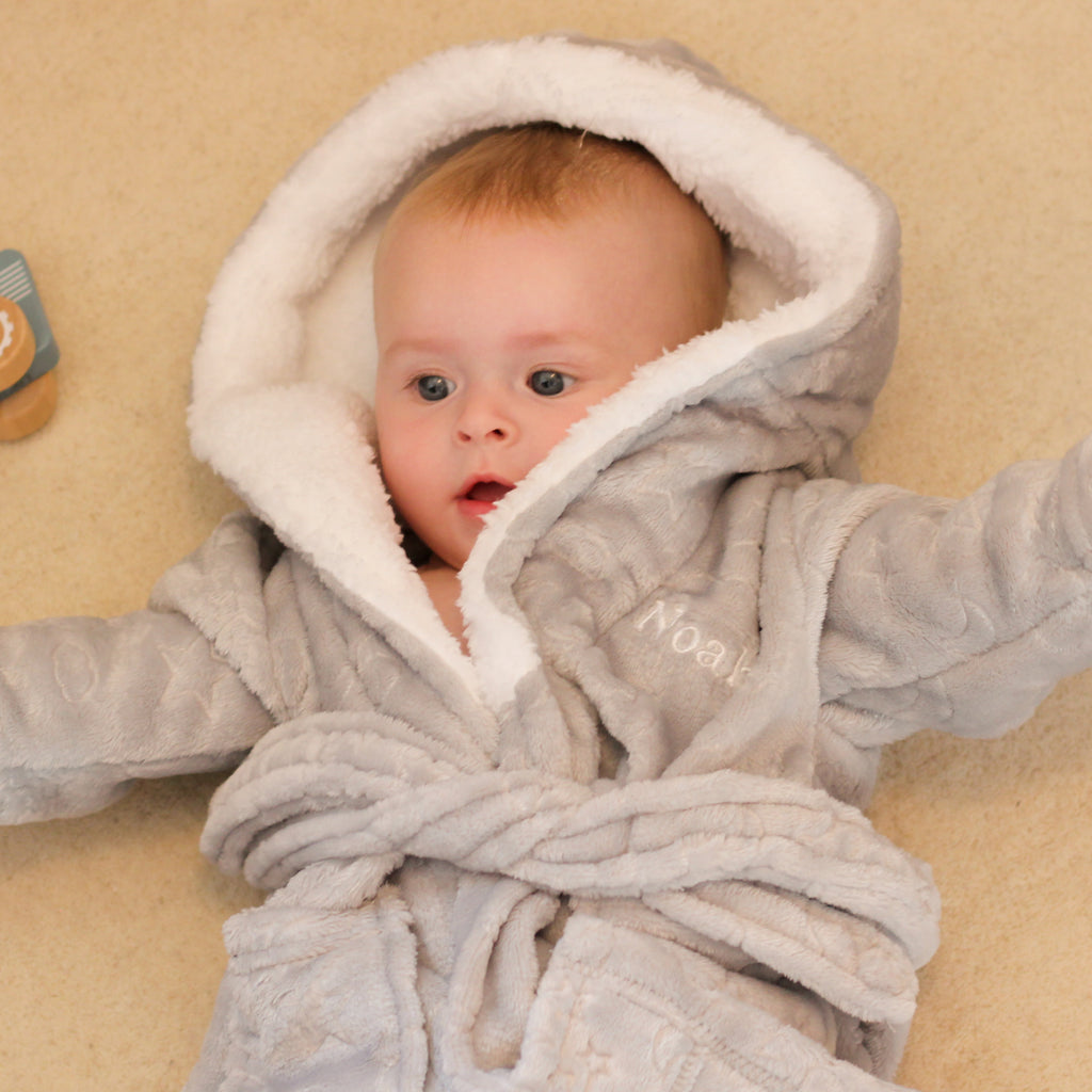 Personalised Moon And Stars Dressing Gown Gift For Baby