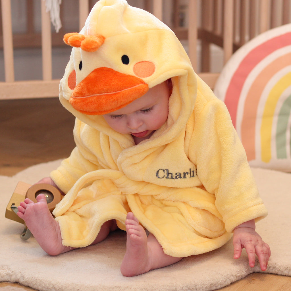 Personalised Baby Chick Dressing Gown Gift For Children