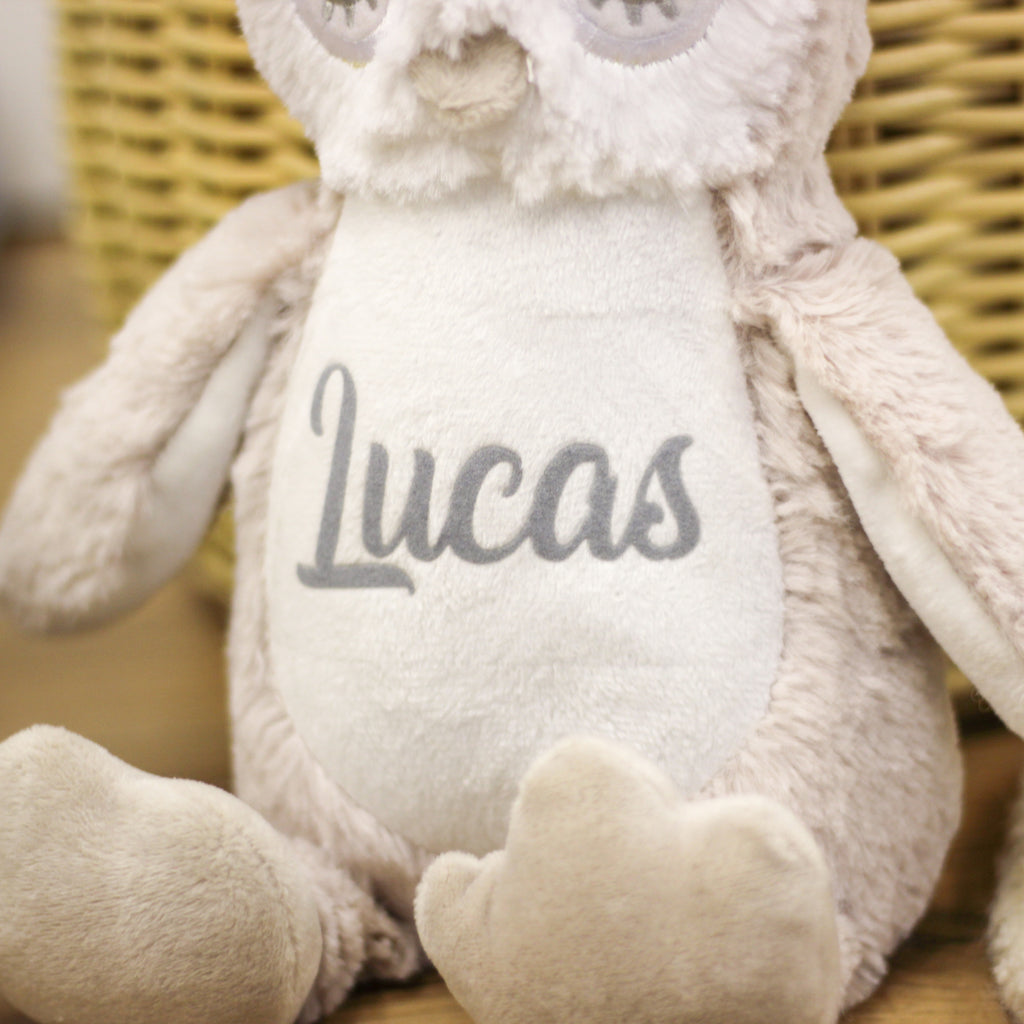 Personalised Owl Teddy Bear Toy Gift For Baby