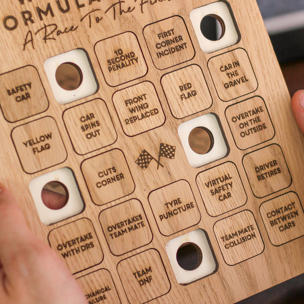 Personalised Set Of Two Car Racing Bingo Family Game