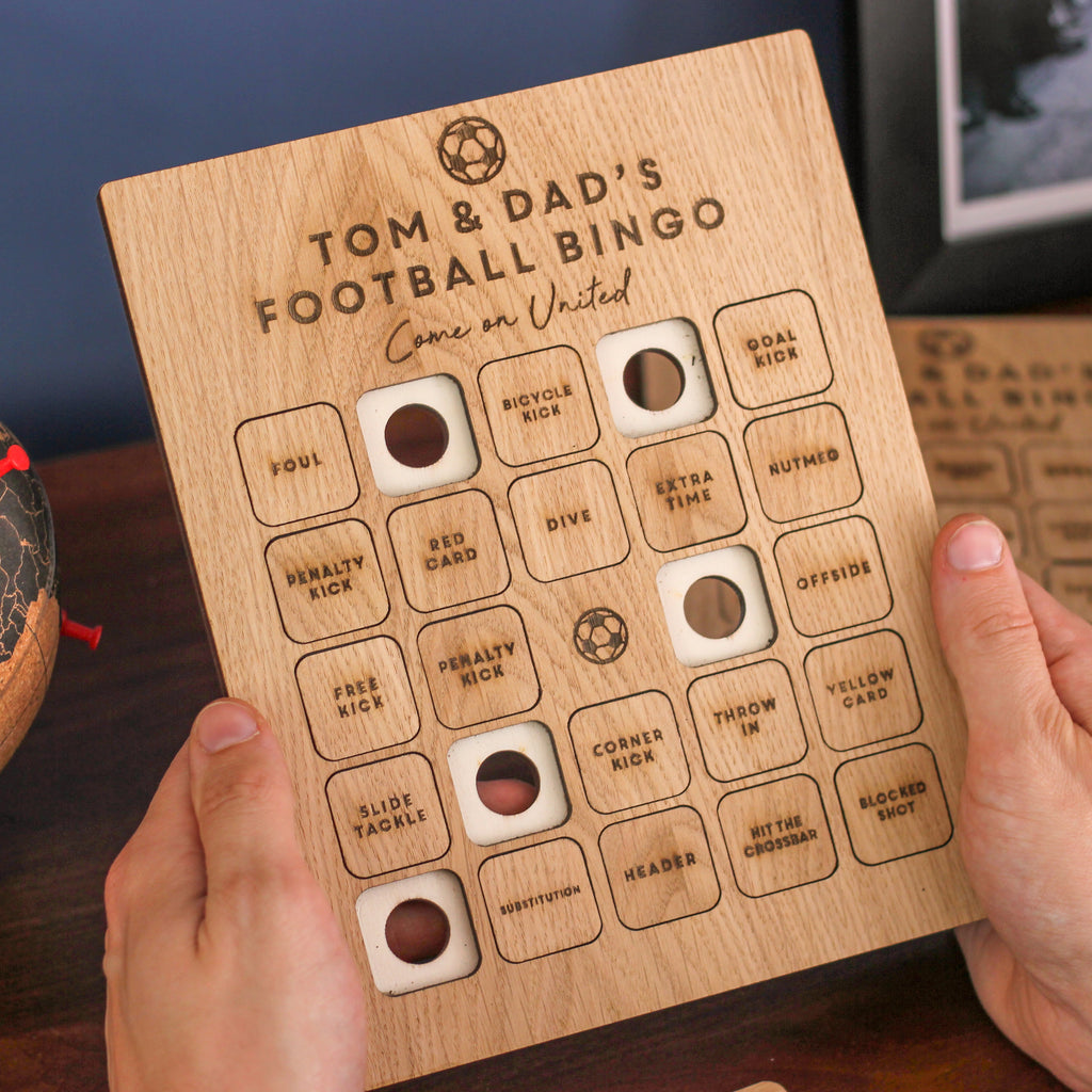 Personalised Set Of Two Football Bingo Family Game