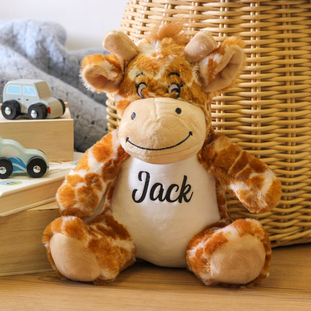 Personalised Giraffe Cuddly Soft Toy For Children