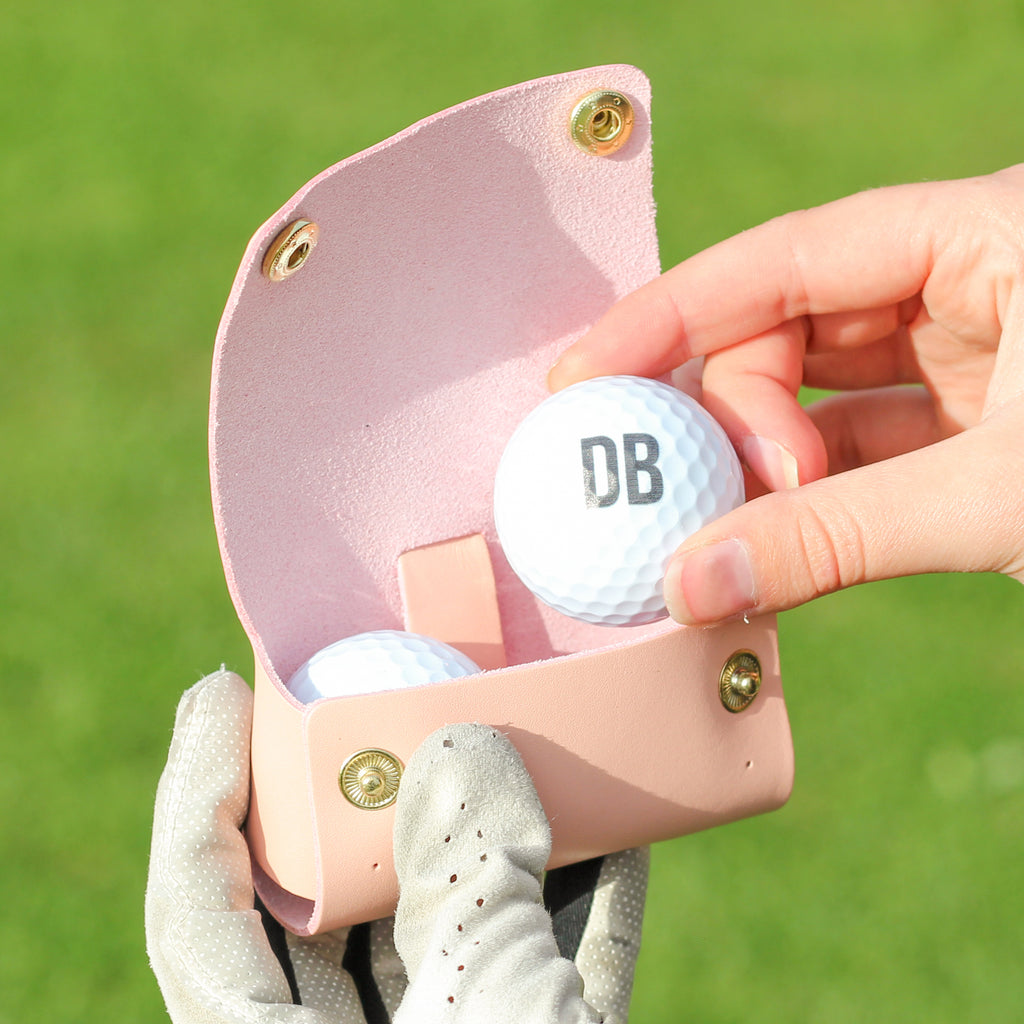 Personalised Golf Ball And Leather Case Gift