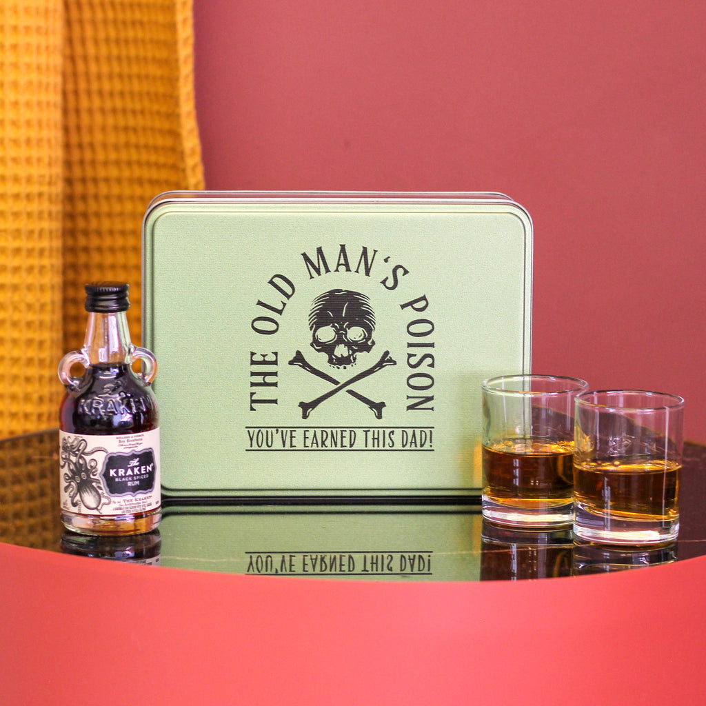 Personalised Skull And Cross Bones Whiskey Gift Set