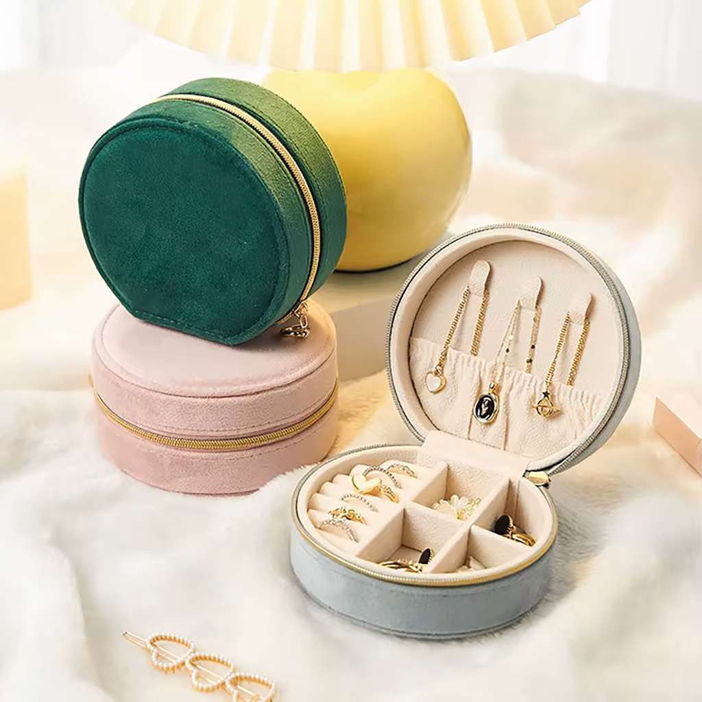Personalised Initials Velvet Jewellery Box Travel Gift For Her Or For Home