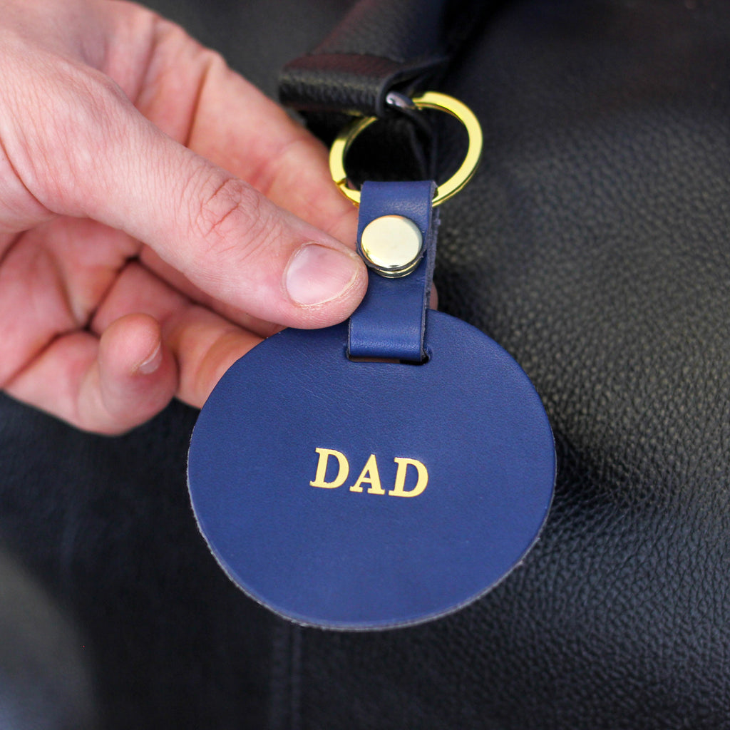 Personalised Leather Circle Keyring Gift For Her Home