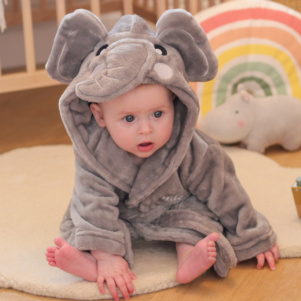 Personalised Elephant Dressing Gown Gift For Baby