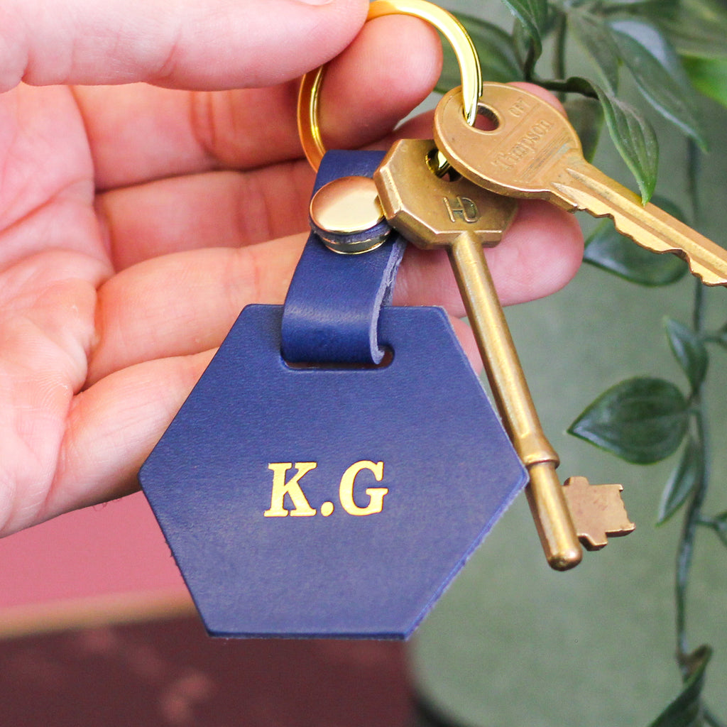 Personalised Hexagonal Keyring Gift For New Home