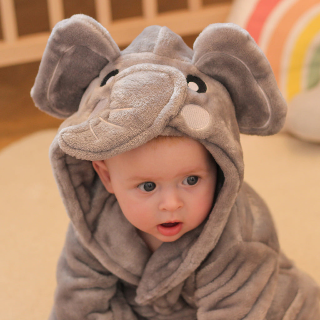 Personalised Elephant Dressing Gown Gift For Baby